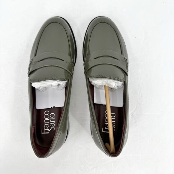 Franco Sarto Womens Alora Penny Loafers US 6.5 M EU 36.5 Green Vegan Patent NIB - Picture 10 of 12